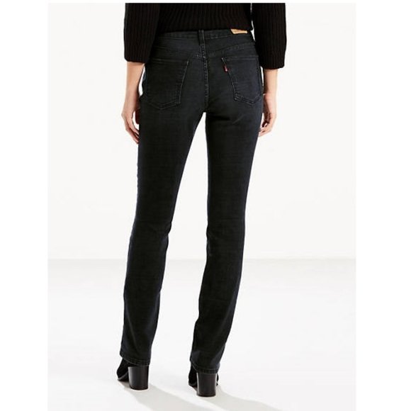 Levis 505 Straight Stretch Mid Rise Easy Fit Jeans - Picture 2 of 7